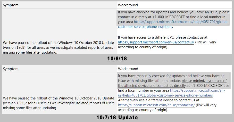 Microsoft отозвала обновление Windows 10 October 2018 Update